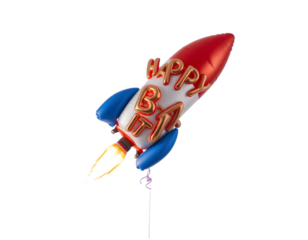 Happy Birthday Rocket Balloon,  Festive Party Decoration