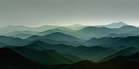 Misty mountain range, soft colors (1)