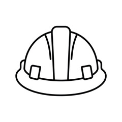 Simple outline drawing of a hard hat for safety and construction