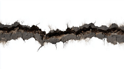 abstract crack in white background