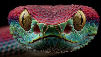 Fototapeta premium Vibrant snake head close-up