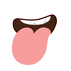 Open mouth with visible tongue and teeth. Perfect for dental care graphics, anatomy charts, or oral health campaigns.