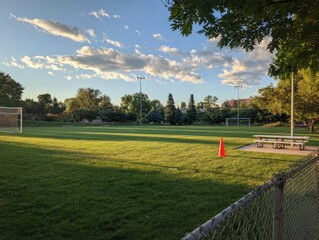 Obraz premium Park scene at sunset