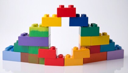 Naklejka premium Colorful Lego Blocks Arch Structure