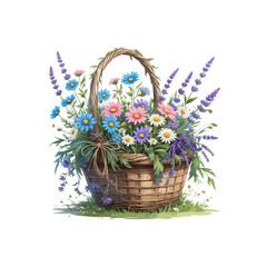 basket with flowers