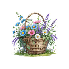basket with flowers