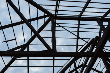 A structure made of steel to support the weight of the roof of the house.