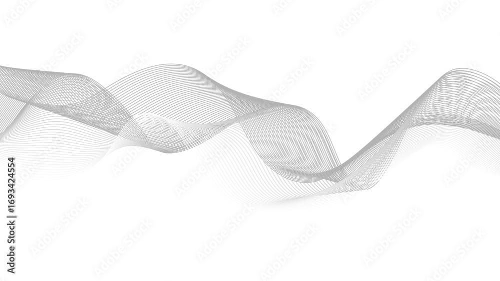 Wall mural stylized line art background. vector illustration. wave with lines created using blend tool. abstrac