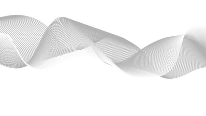 Abstract modern stylized black and grey white curve wave line smooth, stripe white background. Use for banner, business, presentation illustration.
