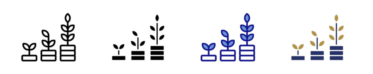 Growing  Icon Set Multiple Style Collection