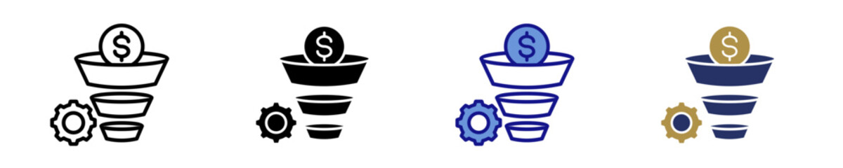 Funnel  Icon Set Multiple Style Collection