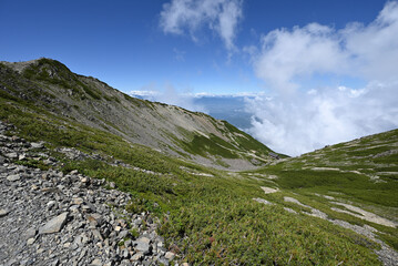Climbing  Mount Senjogatake Yamanashi, Japan