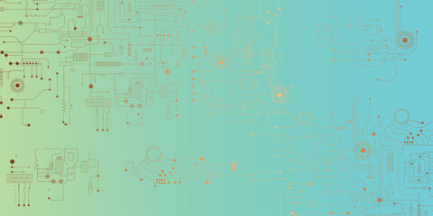 Close-Up of Electronic Circuit Board with Glowing Lines