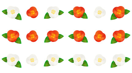 椿の花のラインセット