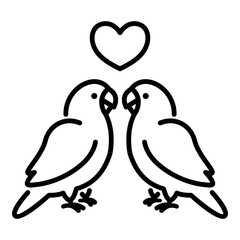 Lovebird icon, a colorful parrot bird symbolizing affection, companionship, and tropical beauty.