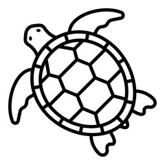 Obraz premium Sea turtle icon, an ocean reptile symbolizing longevity, marine life, and protection.