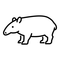 Tapir icon, a unique rainforest mammal symbolizing biodiversity, rarity, and wildlife.
