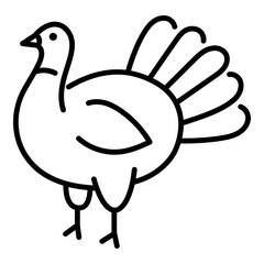 Turkey icon, a farm bird symbolizing tradition, festivity, and thanksgiving.