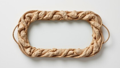 a high resolution eco mirror frame produced from foam buoy particles, highlighted by organic rough finish, portable and compact, isolated on pure white background with no shadow.