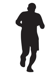 vector silhouettes of people running