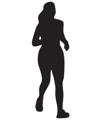 vector silhouettes of people running