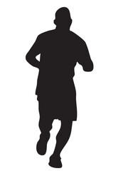 vector silhouettes of people running