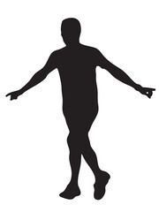 vector silhouettes of people running