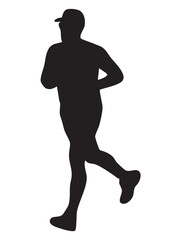 vector silhouettes of people running