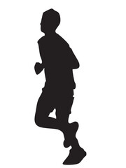 vector silhouettes of people running