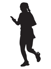 vector silhouettes of people running