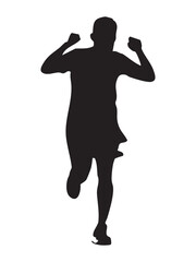 vector silhouettes of people running