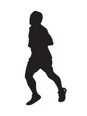vector silhouettes of people running