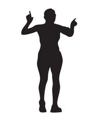 vector silhouettes of people running