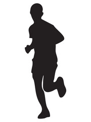 vector silhouettes of people running