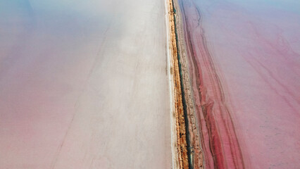 Hutt Lagoon, is a marine salt lake located near the Indian Ocean coast 2 kilometres north of the mouth of the Hutt River, in the Mid West region of Western Australia.  © pauline.mongarny