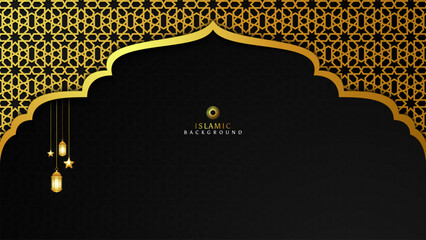 Luxurious black Islamic background