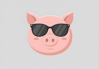 Cool Pig Wearing Sunglasses - Cute Animal Illustration