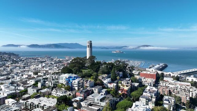 Coit Tower At San Francisco In California United States. Highrise Building Architecture. Tourism Travel. Coit Tower At San Francisco In California United States. 