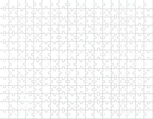 Blank white jigsaw puzzle