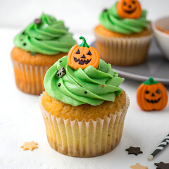 Halloween pumpkin cupcakes