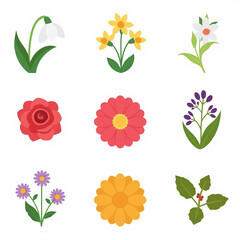 set of vector flowers