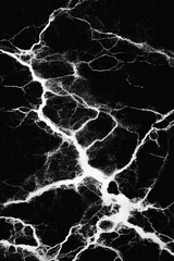 Abstract black background with white veins creating a marble like texture