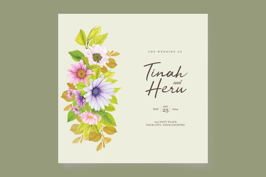 elegant floral wedding card set