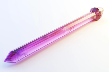 Purple crystal on white background