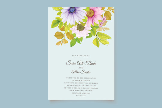 elegant floral wedding card set