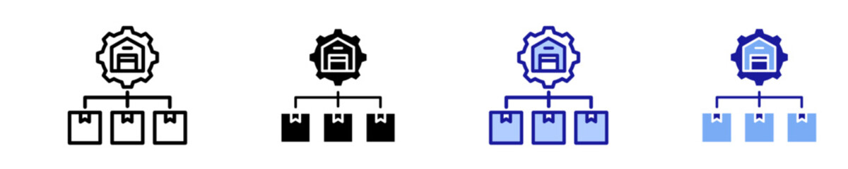 Obraz premium Management Icon Set Multiple Style Collection 