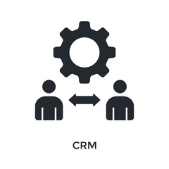 Crm Icon Glyph Style. Vector Illustration For Graphic Design