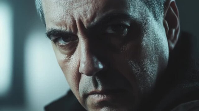 Intriguing Close-Up: Man's Intense Gaze