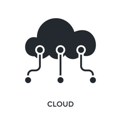 Obraz premium Cloud Icon Glyph Style. Vector Illustration For Graphic Design