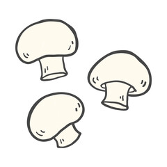 Hand drawn mushroom illustration. Doodle mushroom illustration.